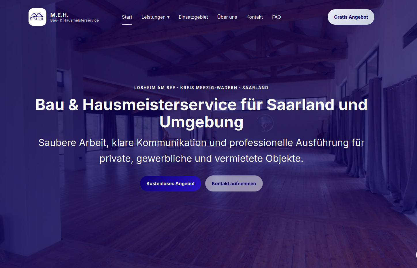M.E.H. Bau- & Hausmeisterservice Website für Bau und Renovierung in Losheim am See