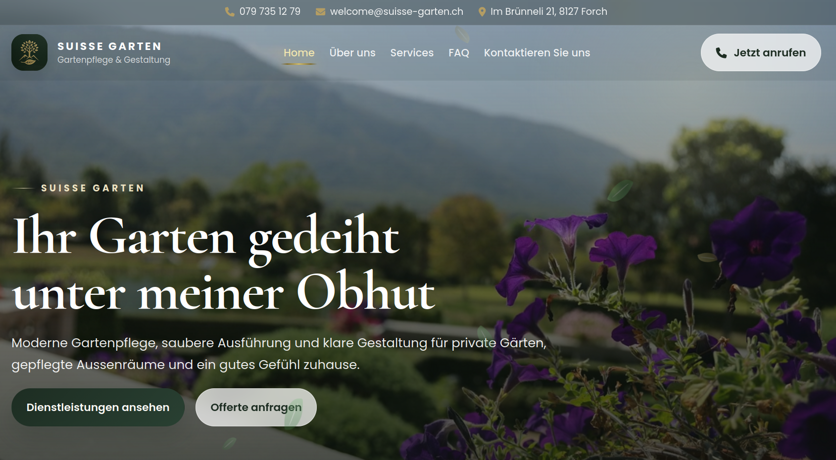Suisse Garten Homepage für Gartenpflege in Forch und rund um den Zürichsee